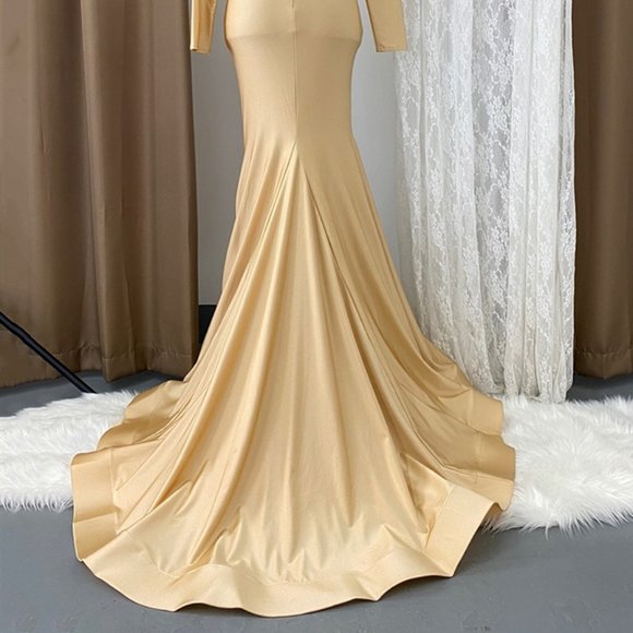 NEW DUSTY ROSE Evening Party Prom Long Sleeve Dress AC381 - Picture 6 of 9